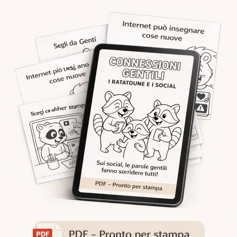 Connessioni Gentili – 22 tavole stampabili educazione digitale bambini PDF